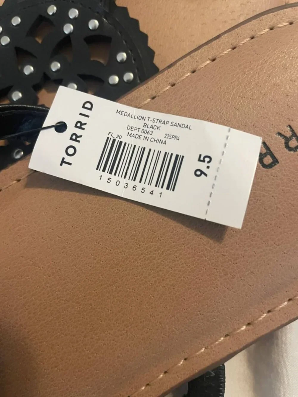 NWT Torrid Medallion T-Strap Sandals 9.5WW | Boho Chic Black Studded Flats